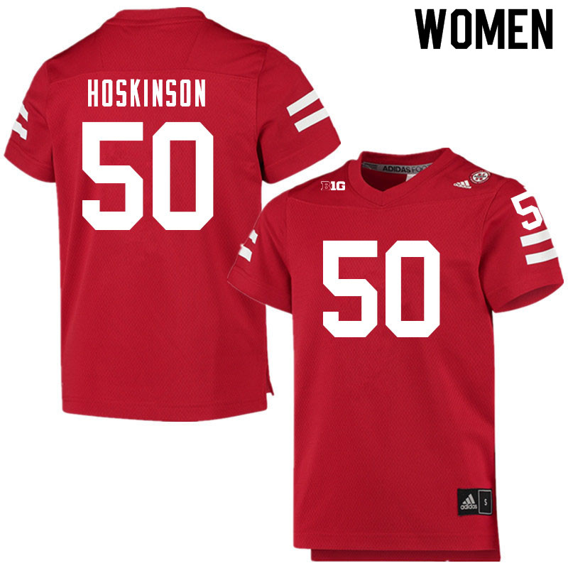 Women #50 Sam Hoskinson Nebraska Cornhuskers College Football Jerseys Sale-Scarlet - Click Image to Close
